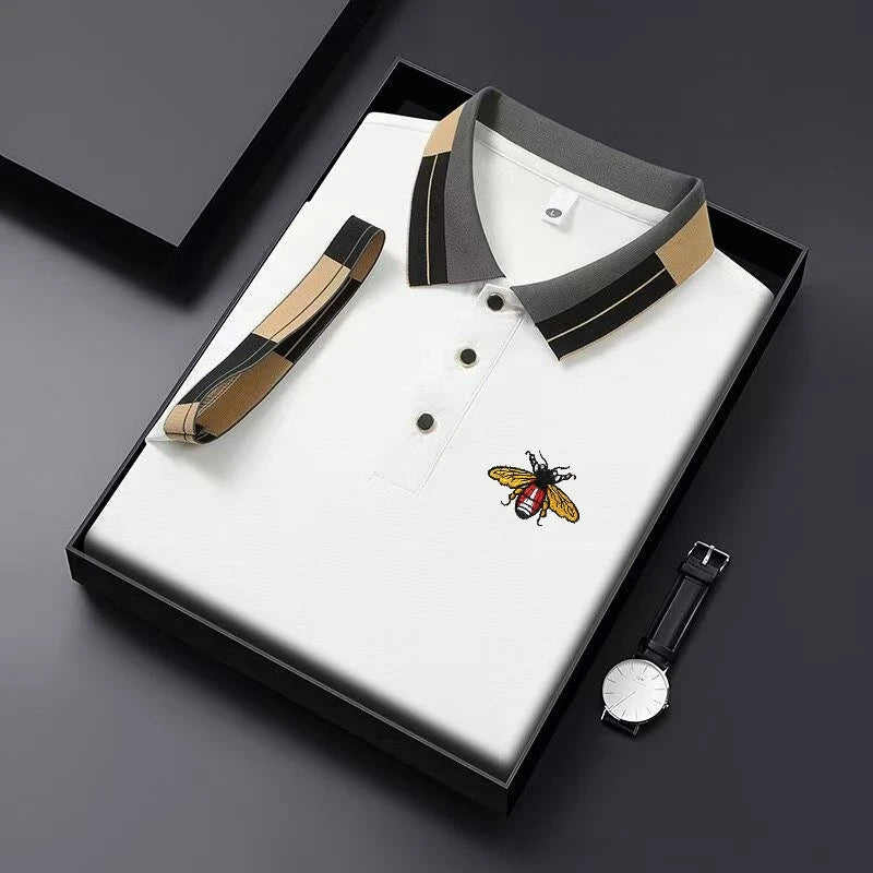 Transpirable men's polo shirt by Corporación Turística with embroidery, short sleeves, casual summer style.