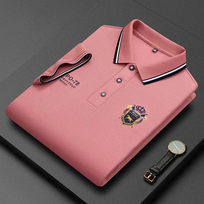 Baldwin Polo de algodón bordado para hombre en estilo casual y transpirable, ideal para verano, de Corporación Turística.