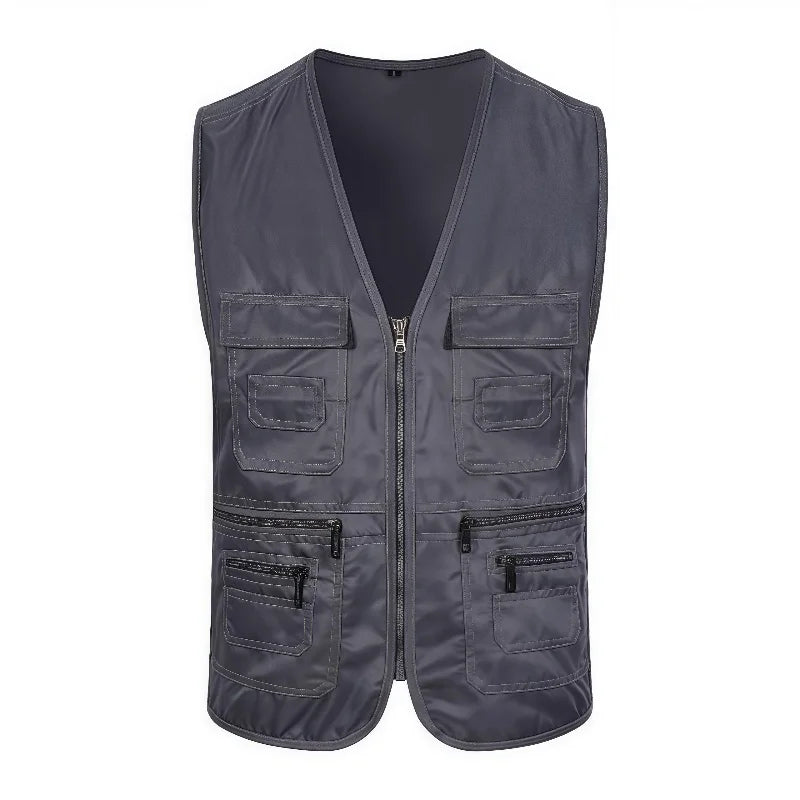 Men's multi-pocket tactical vest by Corporación Turística, breathable fishing and photography vest with multiple storage pockets.