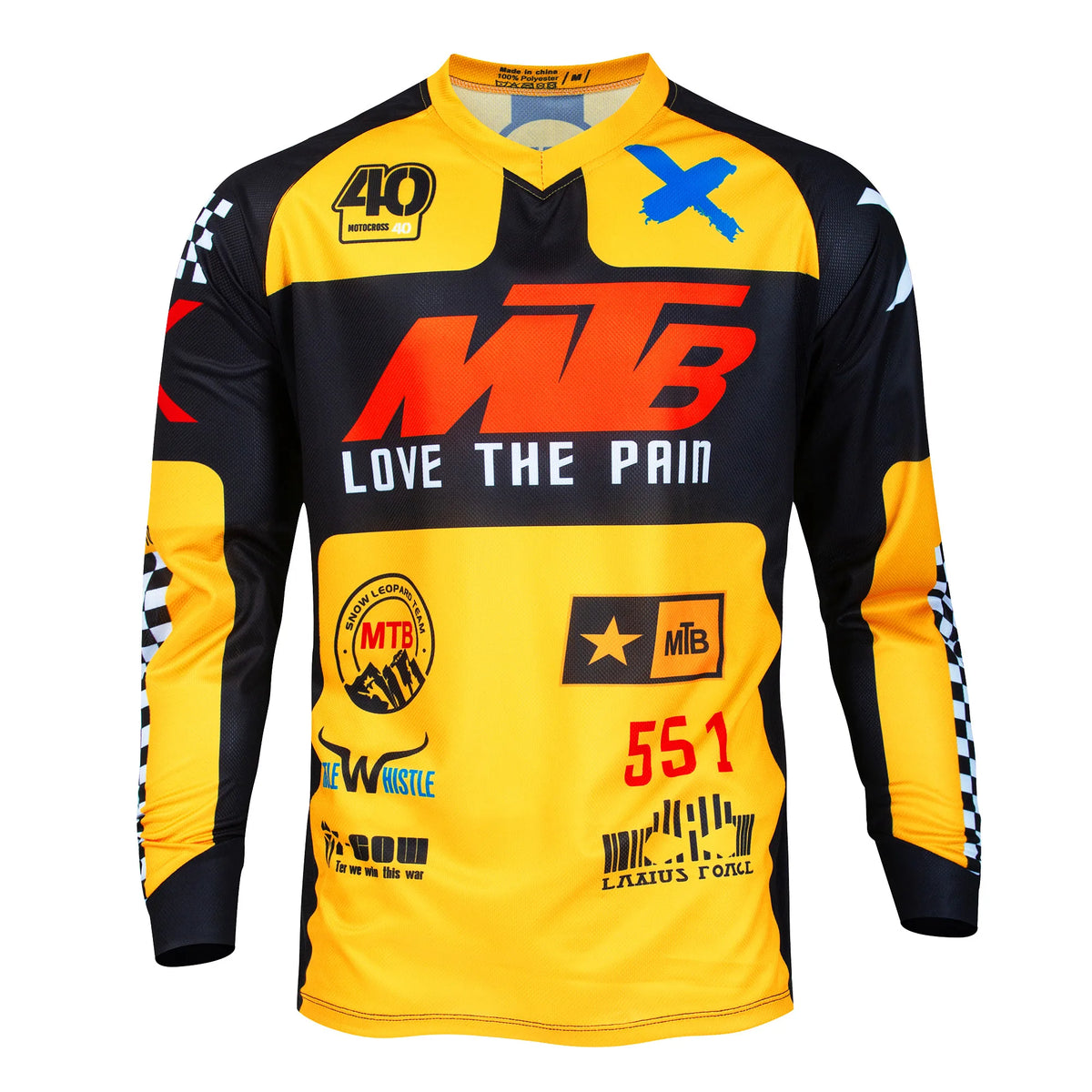 Jersey Descenso Pro Hombre 2025 MTB, breathable, quick-drying cycling jersey from Corporación Turística for mountain bike races.