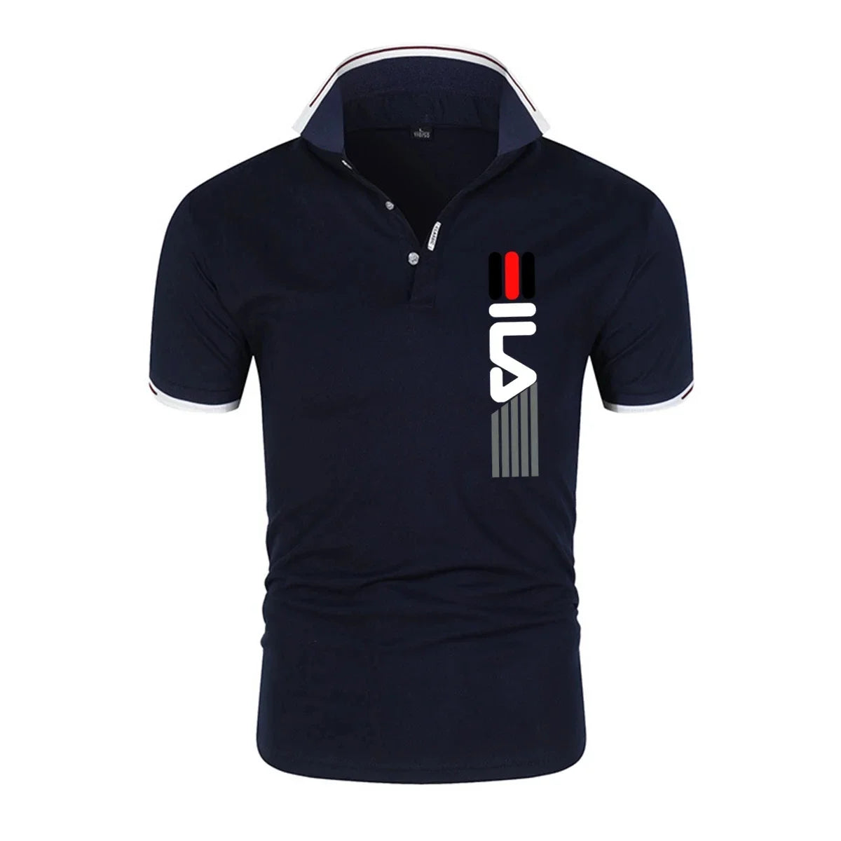 Slim fit men's Polo Verano 2025 by Corporación Turística featuring a casual, printed design for business or leisure wear.