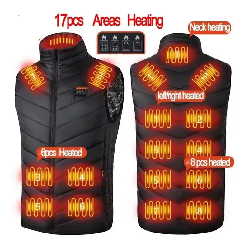 Corporal Turística heated thermal vest with 21-zone heat, USB-powered electric jacket for men and women, warm and comfortable.