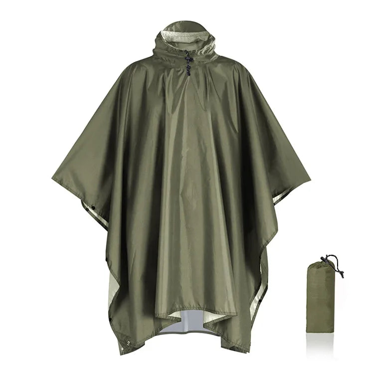 Militar 3 en 1 chubasquero con capucha, impermeable y resistente, ideal para lluvia, en color negro, de Corporación Turística.