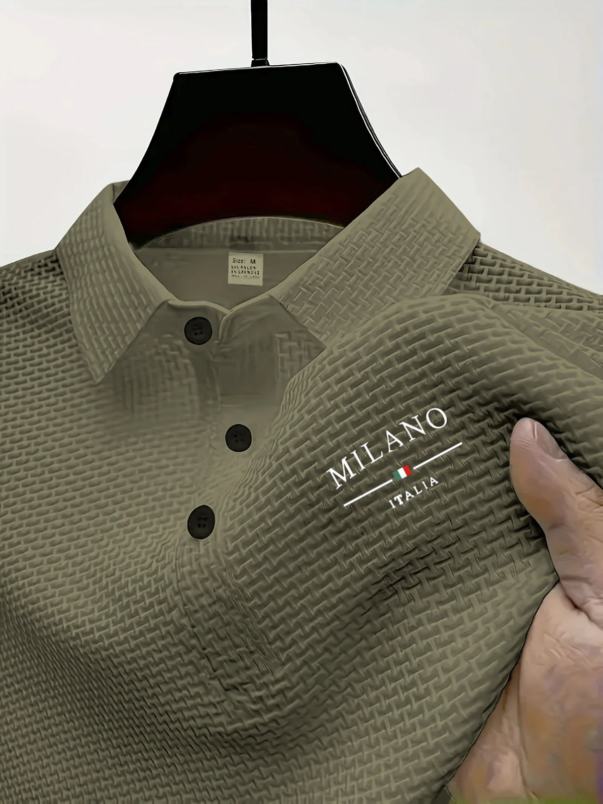 Blue men's Polo shirt from Corporación Turística, casual slim fit summer polo, suitable for warm weather and relaxed style.