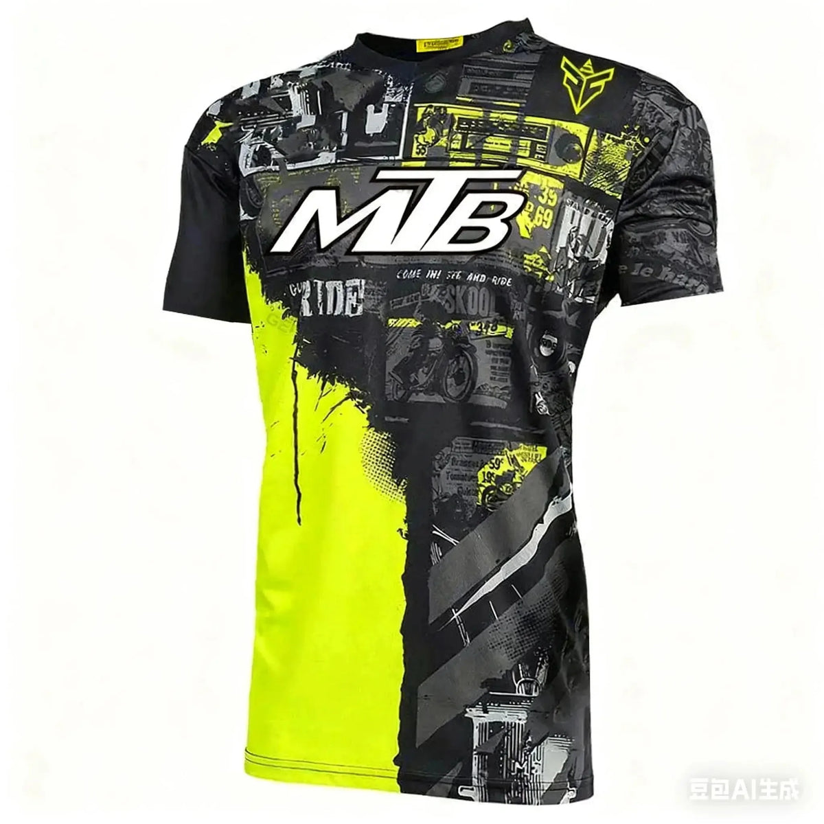 Camiseta de ciclismo de montaña de manga corta de Corporación Turística, ideal para actividades outdoor en familia.