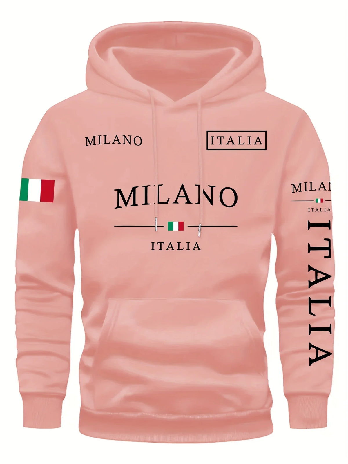 Unisex Italia Milano hoodie from Corporación Turística featuring a casual, sporty design with a trendy, relaxed fit.