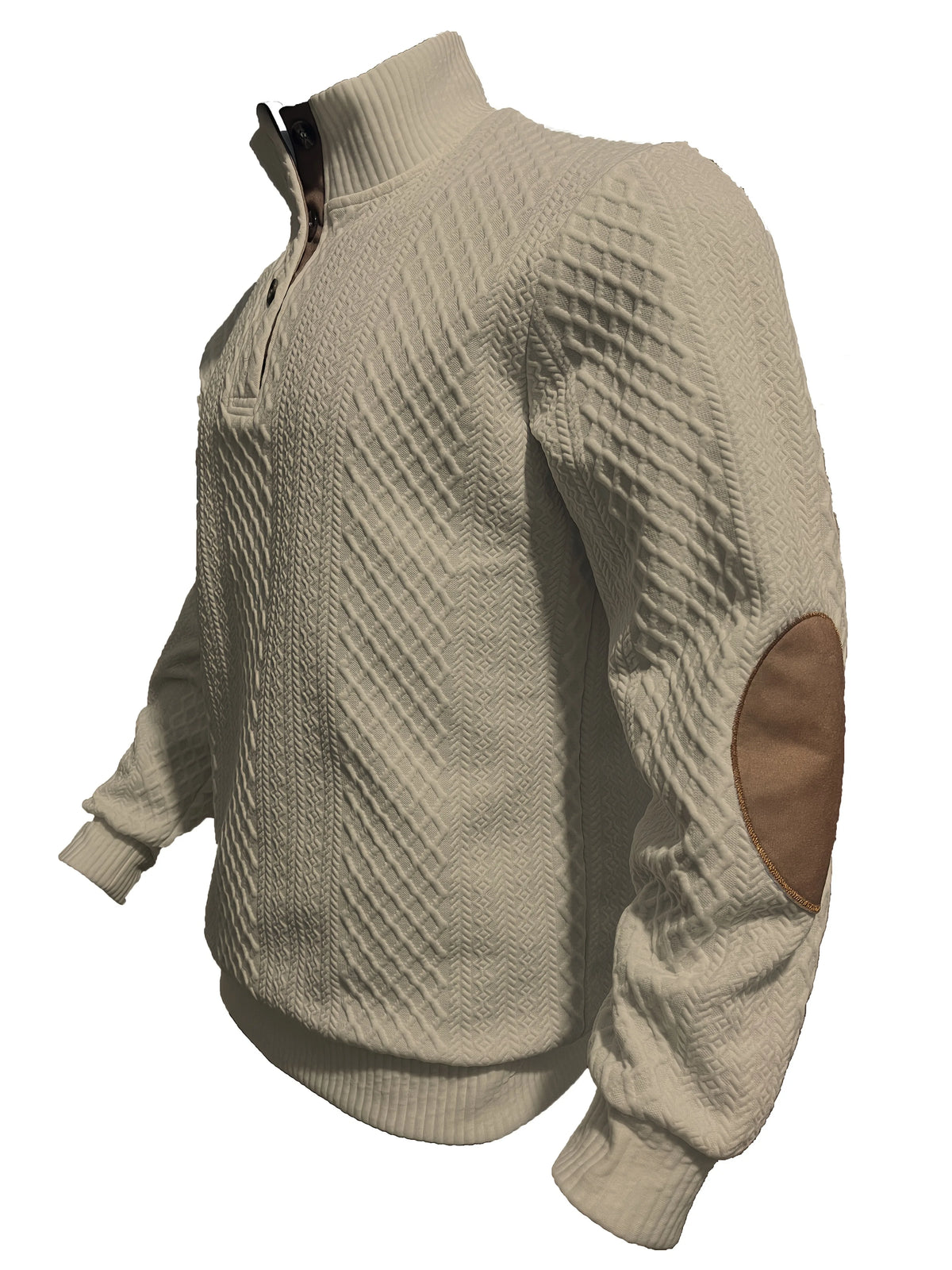 Black embroidered men's hoodie from Corporación Turística, casual fall/winter sweatshirt with raised collar and hood.