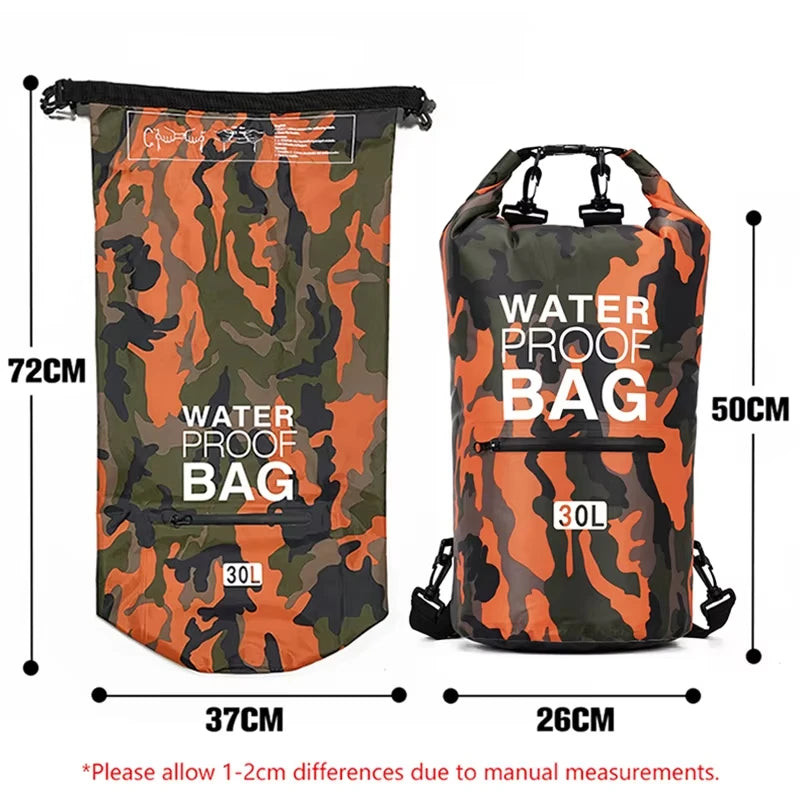 PVC swimming gear package with dry backpack for women, featuring a 30L capacity from Corporación Turística.