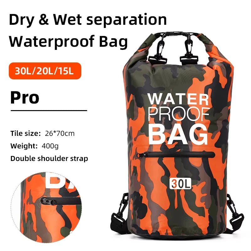 PVC swimming package with dry backpack for women and h, by Corporación Turística, showing the waterproof PVC bag and backpack features.