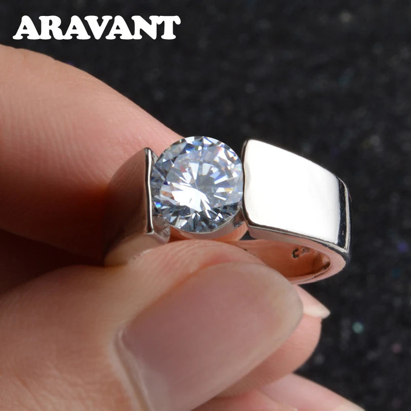 Rose gold Aravant silver ring with cubic zirconia for women, featuring a polished band and sparkling gemstone detail.