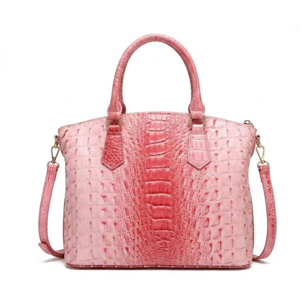 Royal blue and magenta convertible tote bag for women with embossed design, made by Corporación Turística.