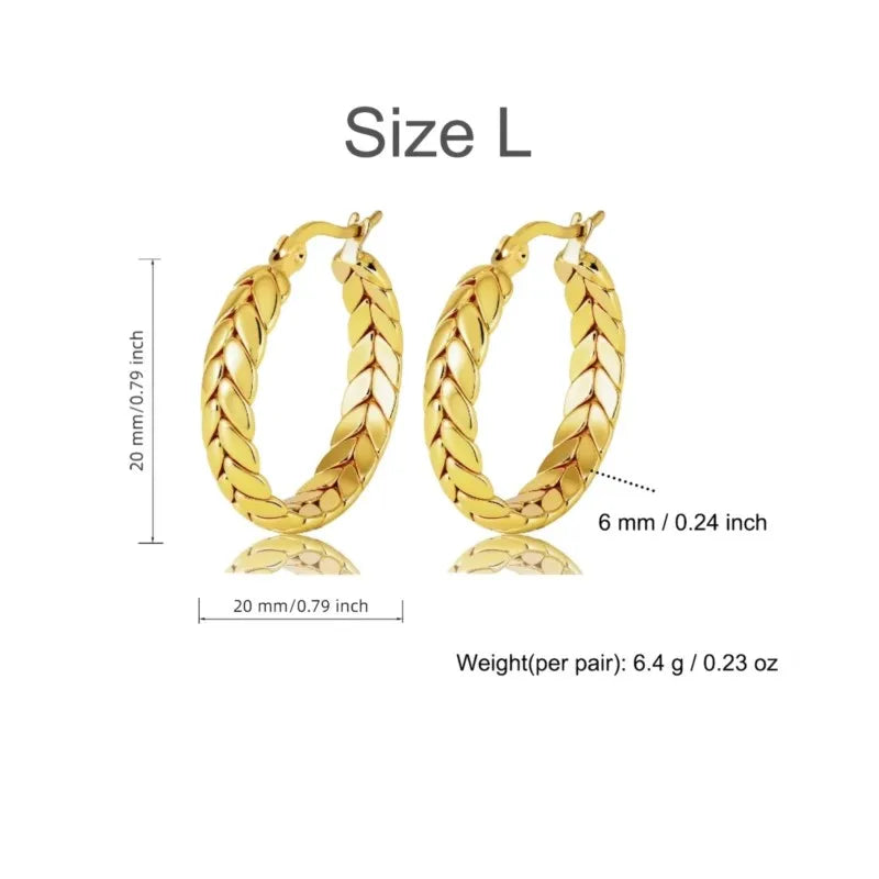 Silver stainless steel hoop earrings with gold plating, 16mm size, from Corporación Turística.
