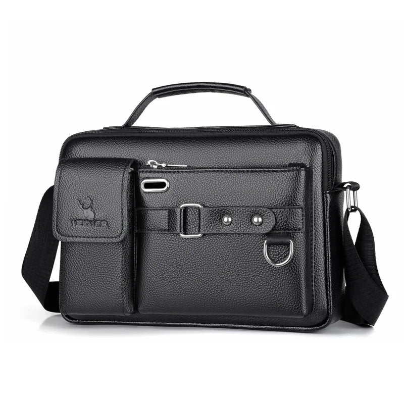 Men's shoulder bag by Corporación Turística, small PU leather crossbody bag with adjustable strap and compact design.