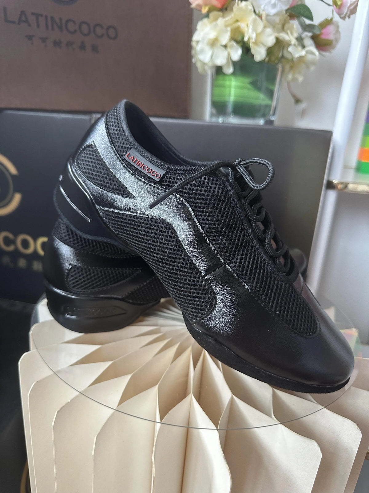 Elegant SW Latin Dance professional shoes by Corporación Turística, featuring sleek design and comfortable fit for dancers
