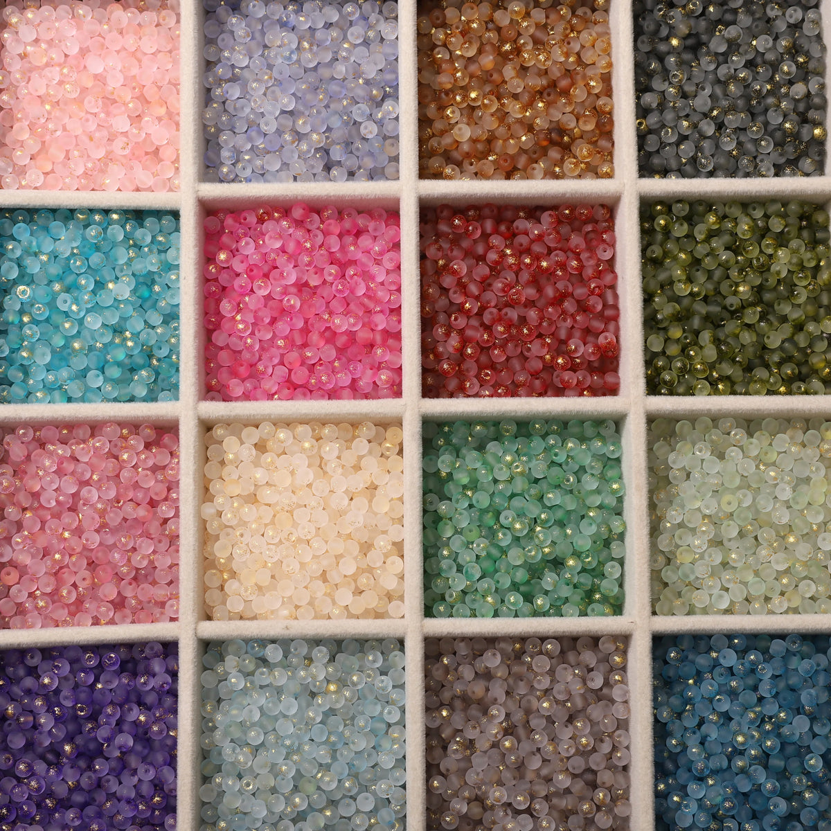 100 piezas de cuentas de arroz de vidrio con salpicaduras de oro, ideal para joyería y manualidades, de Corporación Turística.