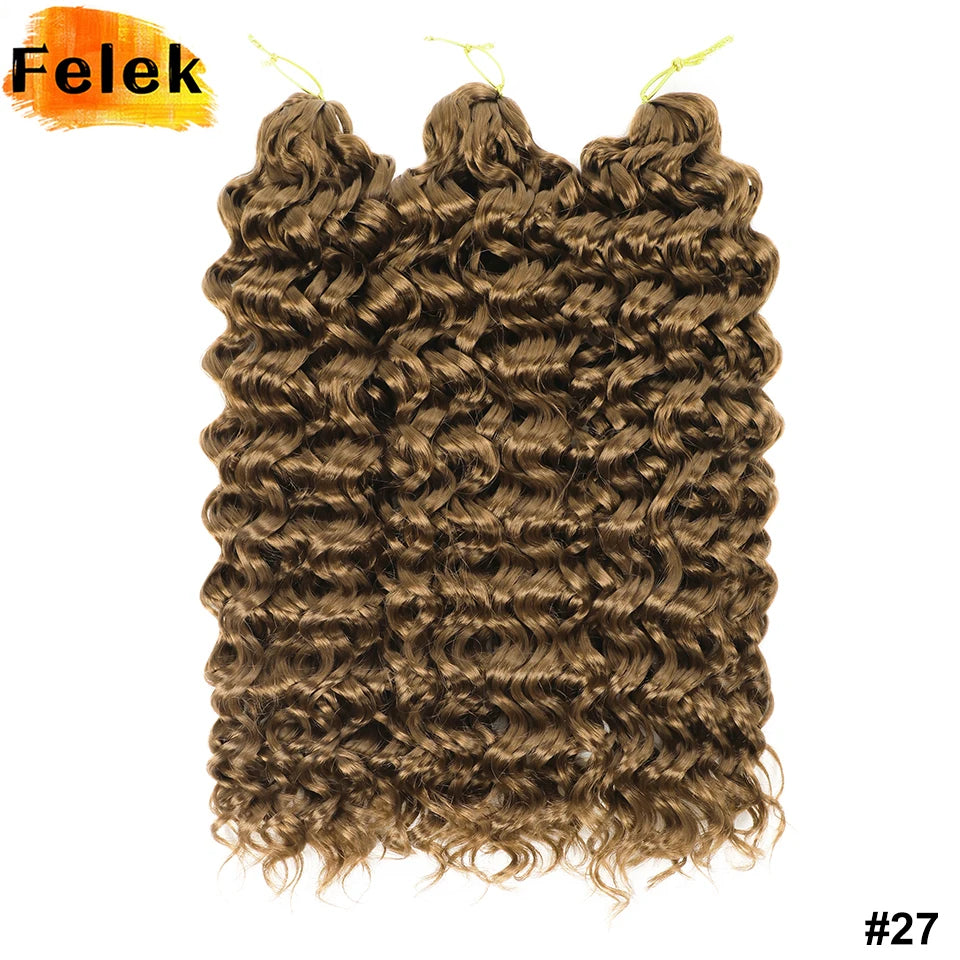 Six bundles of 18-inch GoGo Curl braided hair extensions for women, displayed in a natural, tightly woven style.