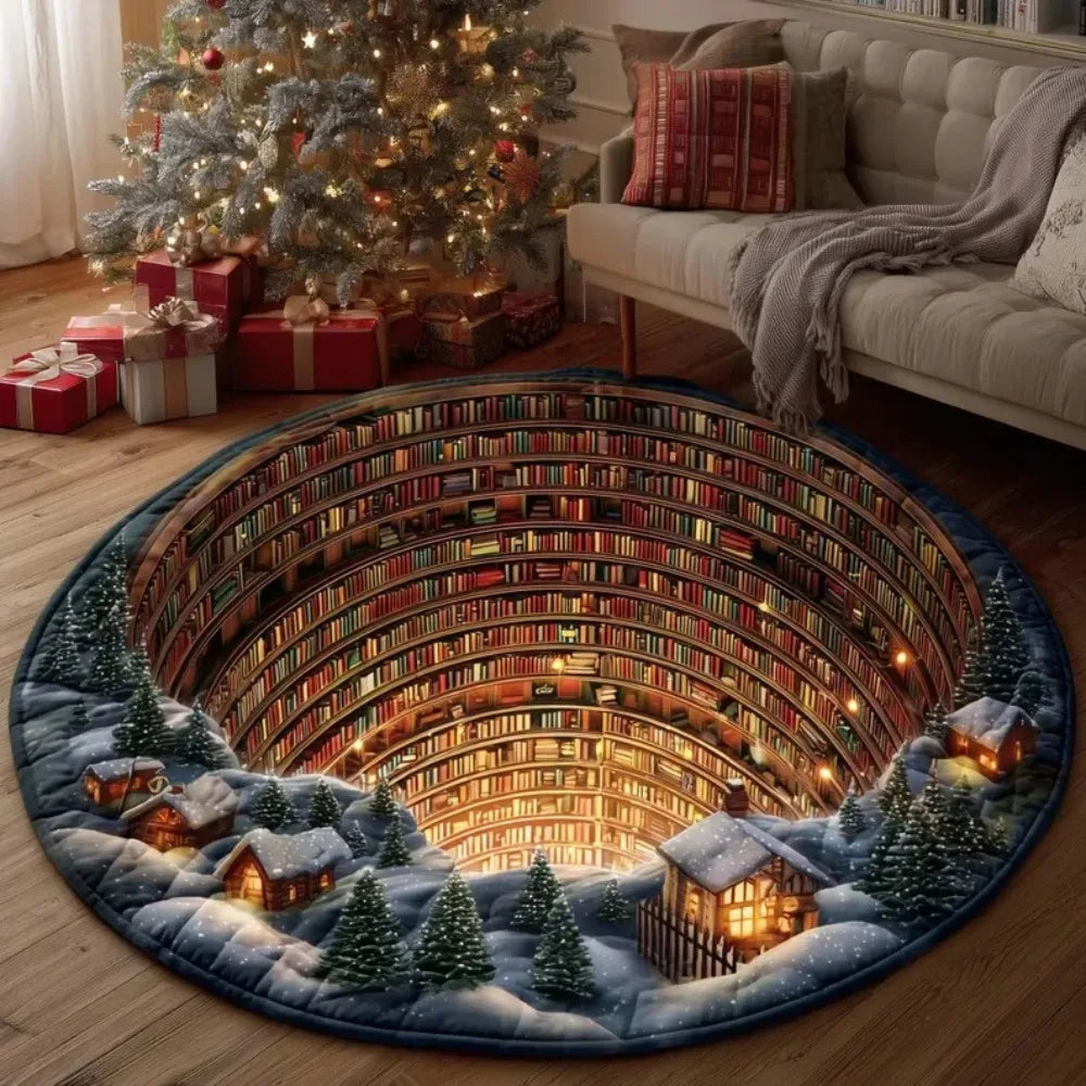 Round 3D spiral rug by Corporación Turística, featuring modern red design perfect for living room decor.