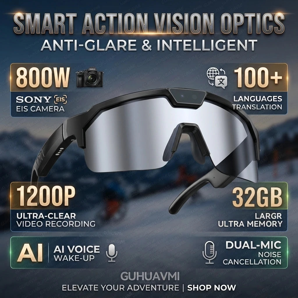 Nuevas gafas inteligentes con IA 2026 de Corporación Turística, con cámara 1200P y grabación 4K, en un entorno marino profundo.
