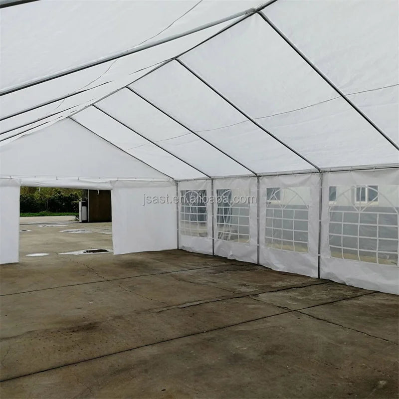 Foldable PVC tent for events, 6x12m, with customizable design, from Corporación Turística, ideal for parties and outdoor gatherings.
