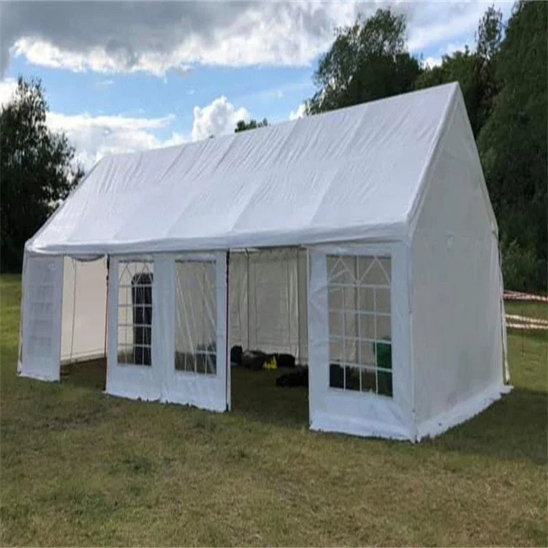 Foldable PVC tent by Corporación Turística, 6x12m, lightweight, durable, suitable for parties and events with customizable sides.