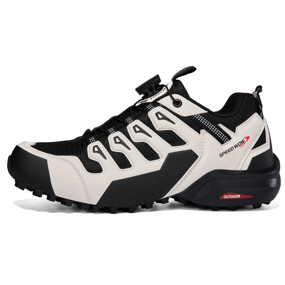 Men's hiking shoes by Corporación Turística, red leather hiking boots for men, durable outdoor footwear, size 43.