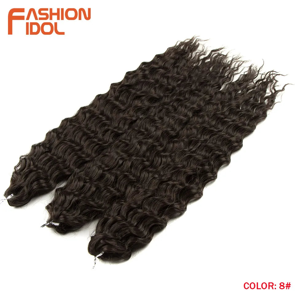 Synthetic hair extensions by Fashion Idol, 24 inches long, 300g, featuring natural-looking synthetic hair in a fashionable style.