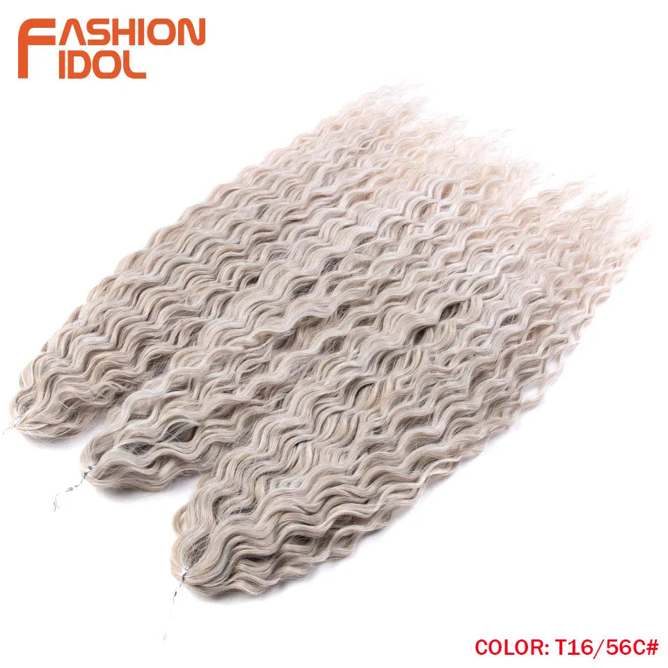 Synthetic hair extensions by Fashion Idol, 24-inch, 300g, featuring natural-looking black hair with a glossy finish.