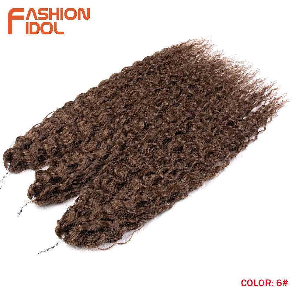 Synthetic hair extensions from Fashion Idol, 24 inches long, 300g, with wavy hair in natural black color.