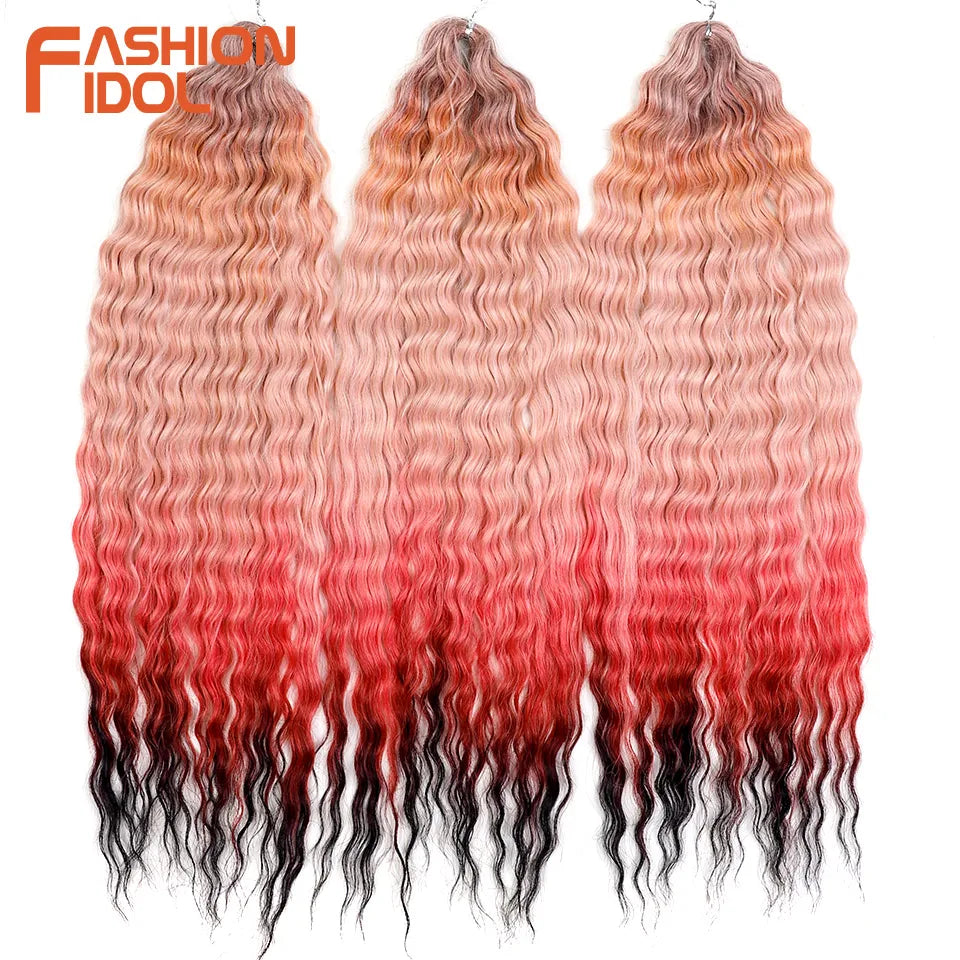 Synthetic hair extensions by Fashion Idol, 24-inch length, 300g weight, with curly hair from Corporación Turística.