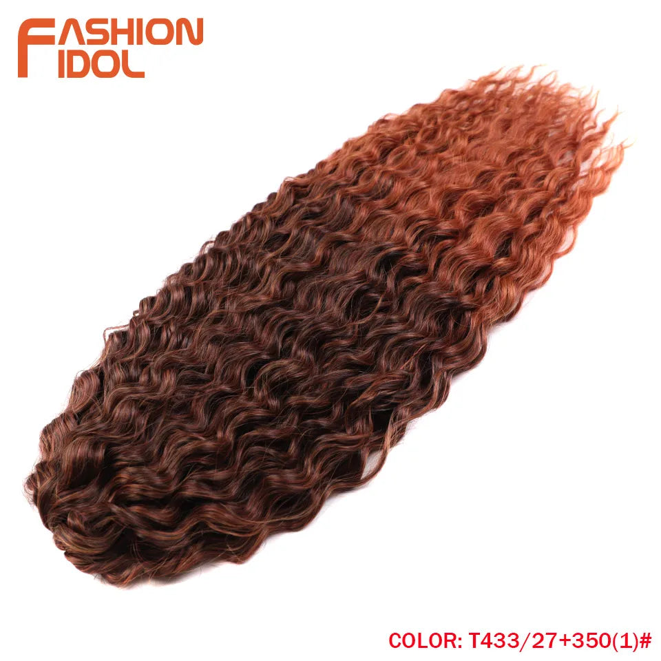 Synthetic hair extensions by FASHION IDOL, 24 inches long, 300g, featuring glossy, straight synthetic hair for adding volume and length.