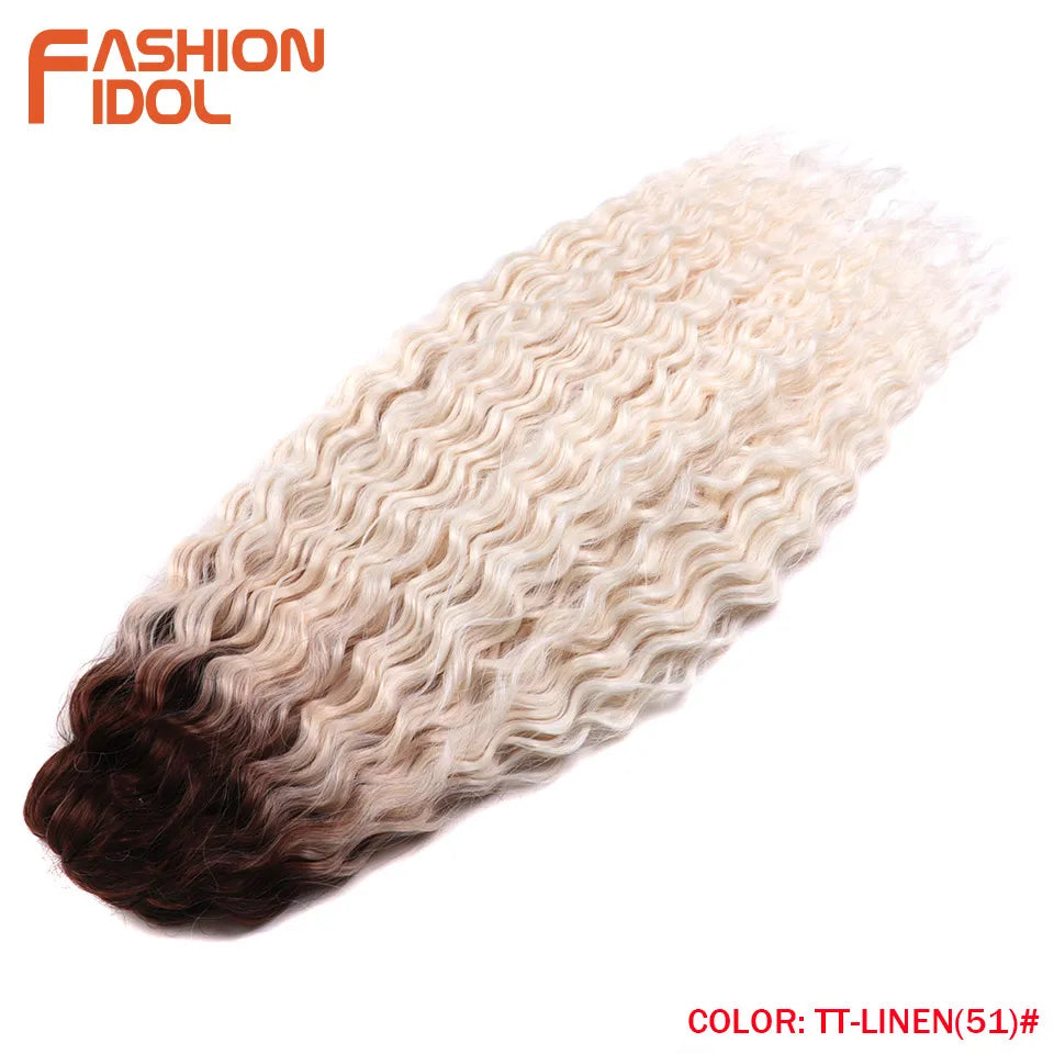 Synthetic hair extensions by Fashion Idol, featuring long, 24-inch hair in natural black color for a stylish look.