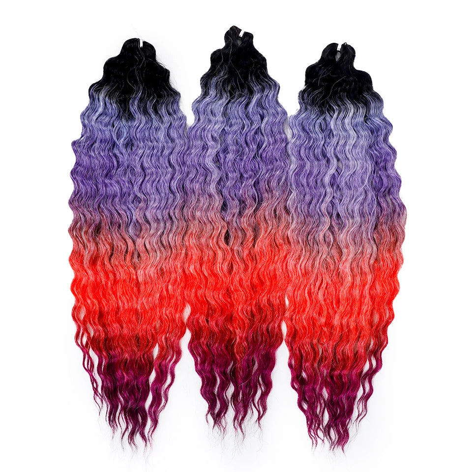Synthetic hair extensions from Fashion Idol, 24 inches long, in a natural hair color, displayed in a close-up shot.
