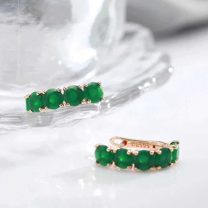 14K gold multiple ring for women with emerald stones, featuring natural gemstone accents in a stylish jewelry design