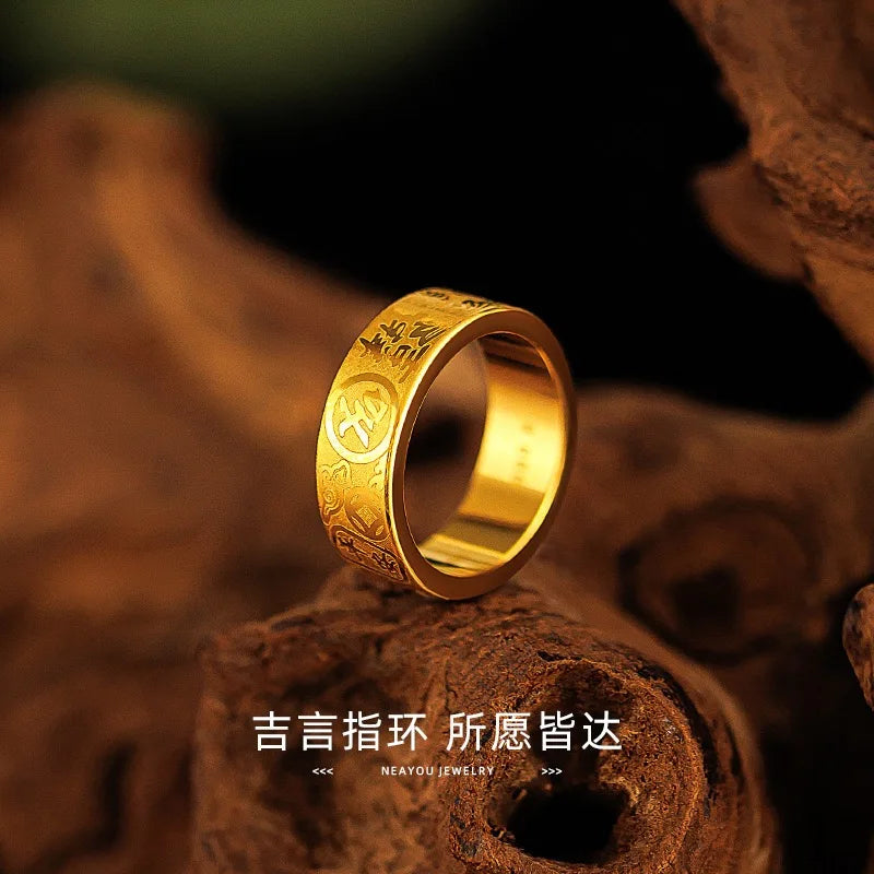 Pair of 24-karat pure gold Ping An Joy figurines by Corporación Turística, featuring detailed traditional Chinese design.