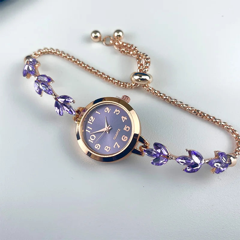 Elegant women's quartz watch with a round case from Corporación Turística, featuring a sleek green dial and stylish design.