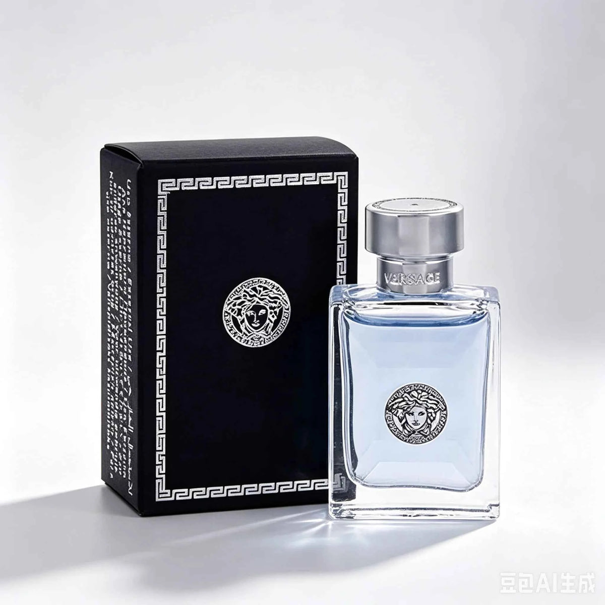 Versace Pour Homme Eros 3.4 Fl Oz (100ml) men's cologne bottle with logo and elegant design, displayed on a plain background.