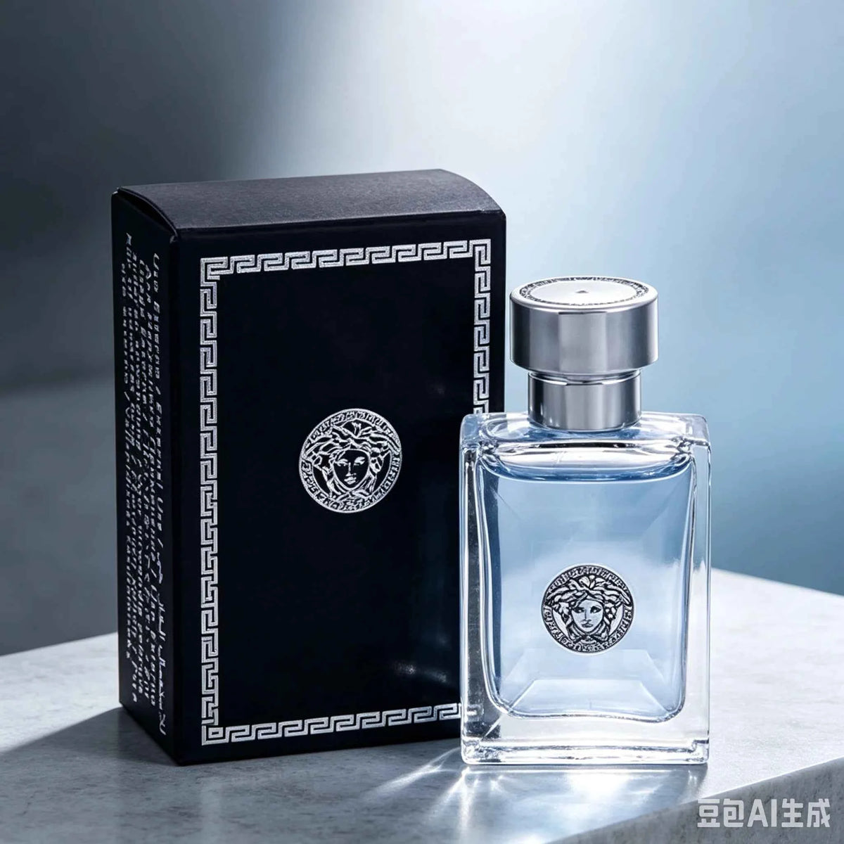 Versace Pour Homme Eros cologne for men in 3.4 fl oz (100ml) bottle, masculine fragrance with violet accents.