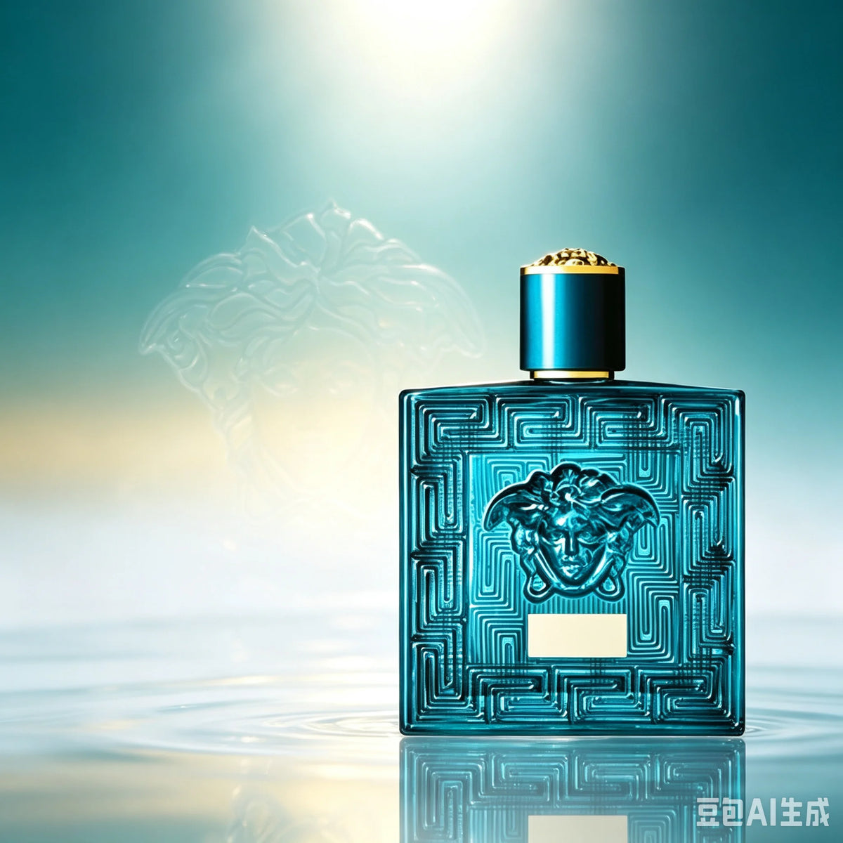Versace Pour Homme Eros cologne bottle, 3.4 fl oz (100ml), masculine fragrance with violet accents, in a sleek glass bottle.