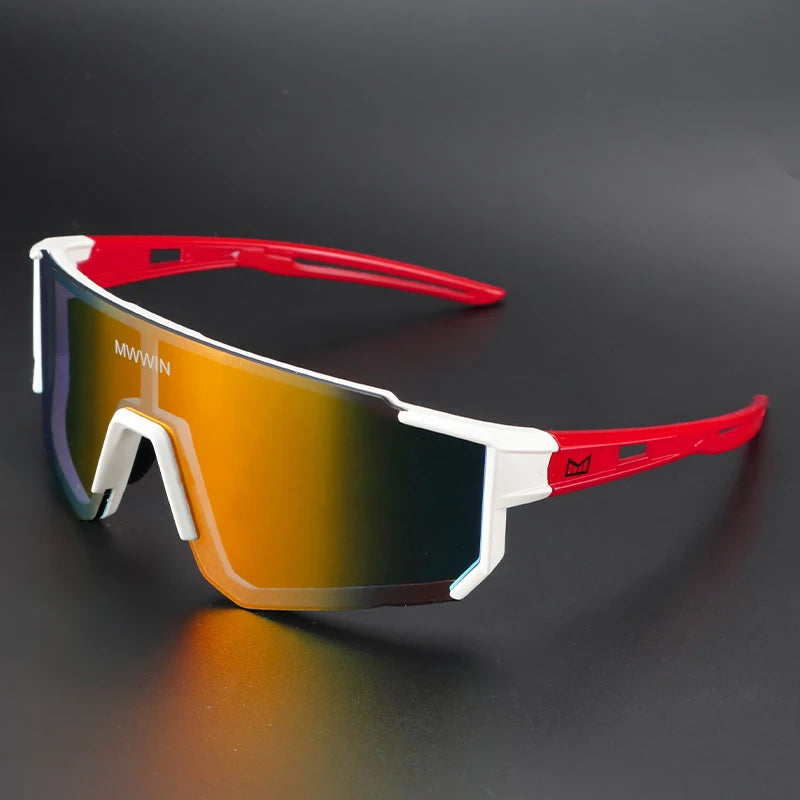 Stylish MWWIN cycling sunglasses for men with sporty frame and tinted lenses, ideal for outdoor biking activities.