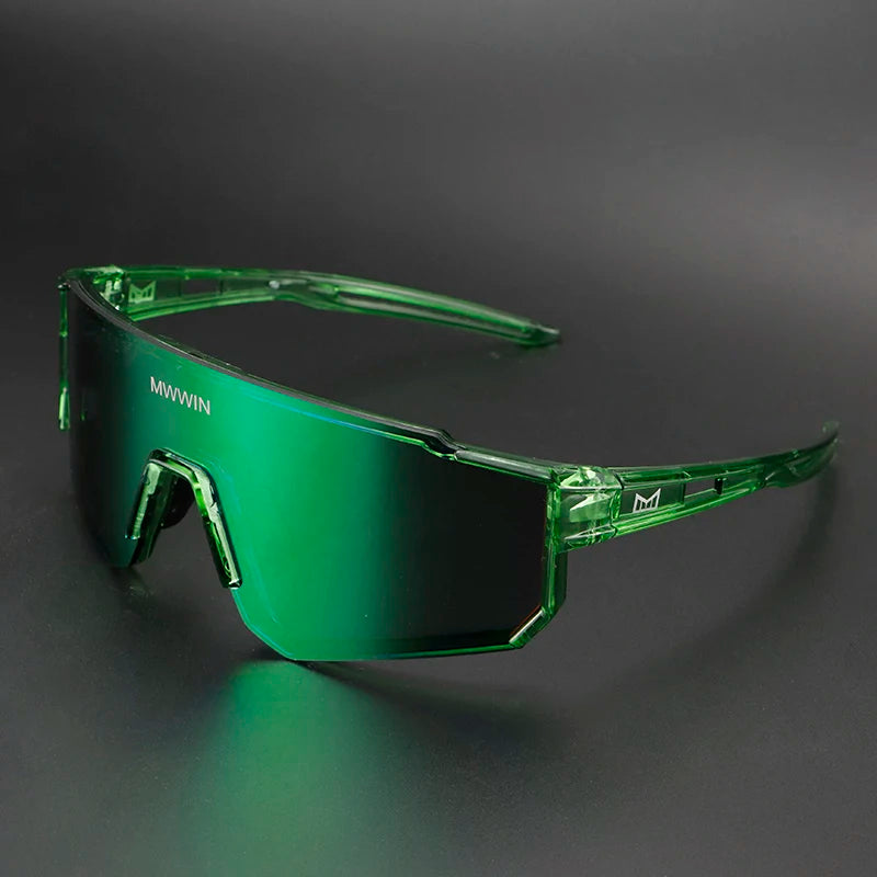 Stylish MWWIN cycling sunglasses for men with sporty frames and UV protection, ideal for outdoor biking activities.