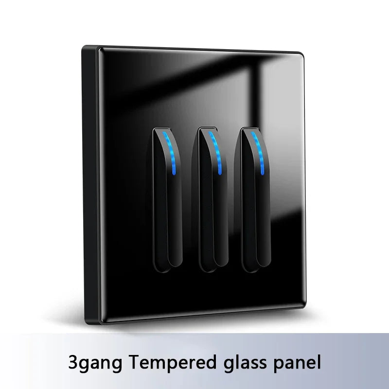 White 4-gang 2-way wall light switch panel by Corporación Turística, showing the internal wiring and switch components.