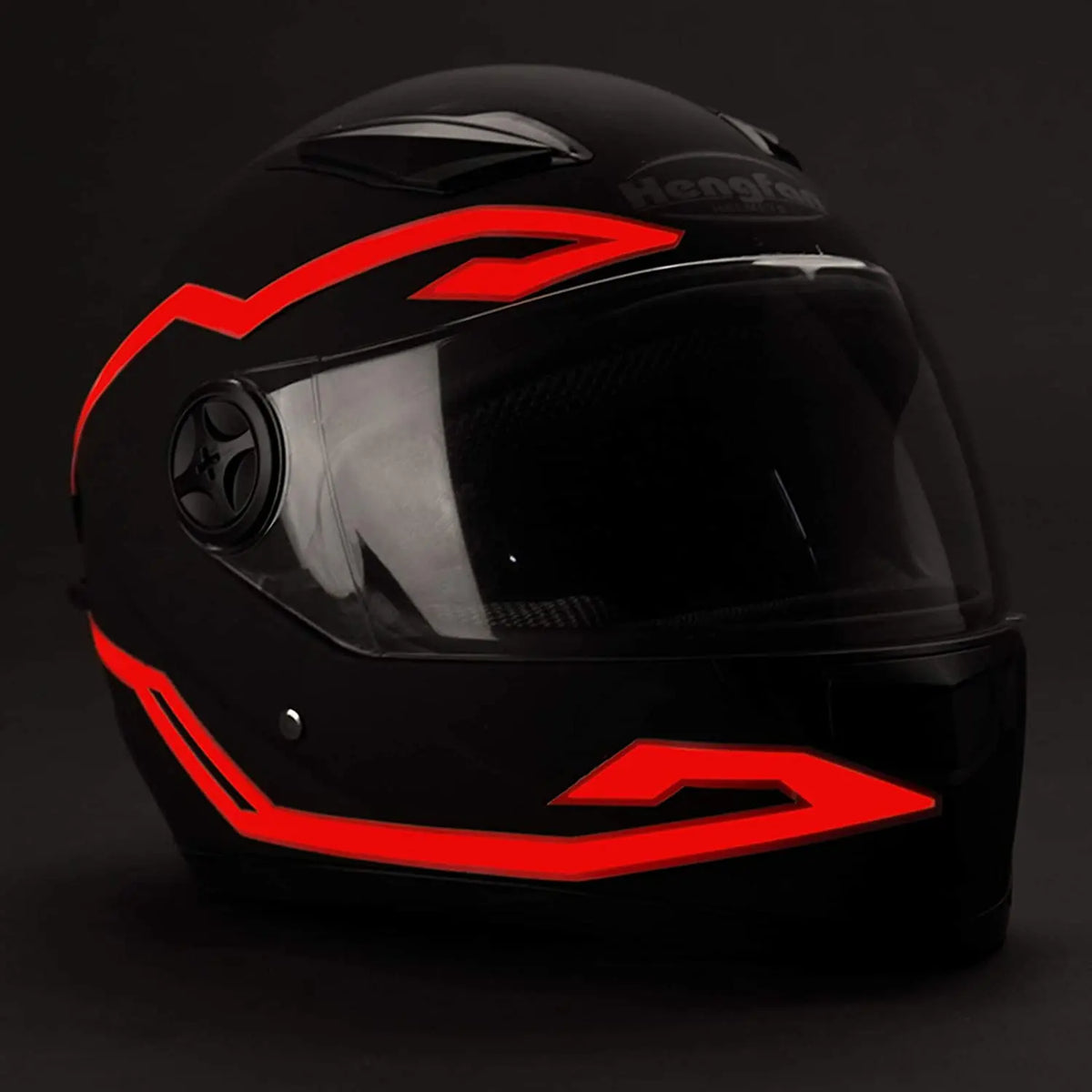 White motorcycle helmet signal light from Corporación Turística with integrated LED light for enhanced visibility.