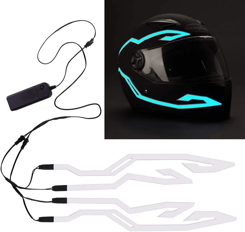 White motorcycle helmet signal light from Corporación Turística, designed to enhance visibility and safety for riders.