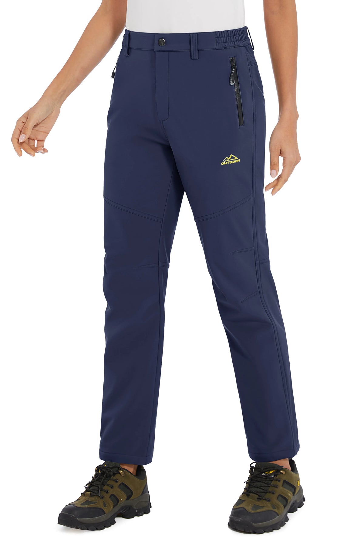 White women's winter waterproof pants by Tacvasen, featuring durable, insulated material for cold weather outdoor activities.