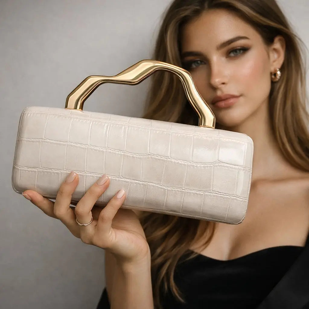 White PU shoulder bag for women, stylish crossbody purse with adjustable strap, ideal for daily use and casual outings.