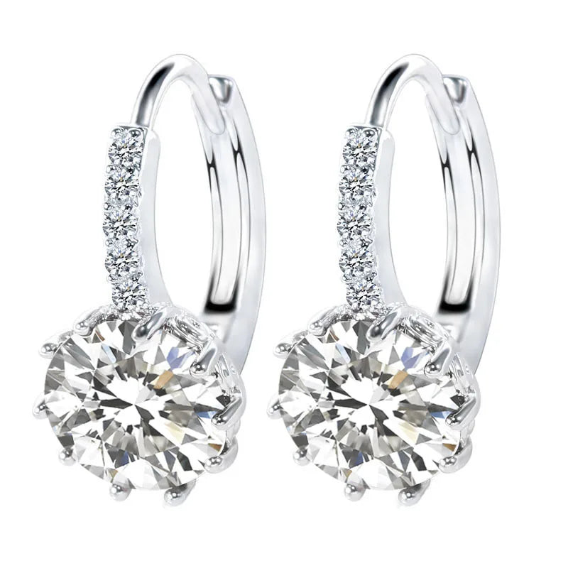 Silver 925 authentic hoop earrings for women featuring sleek, polished round design, made by Corporación Turística.