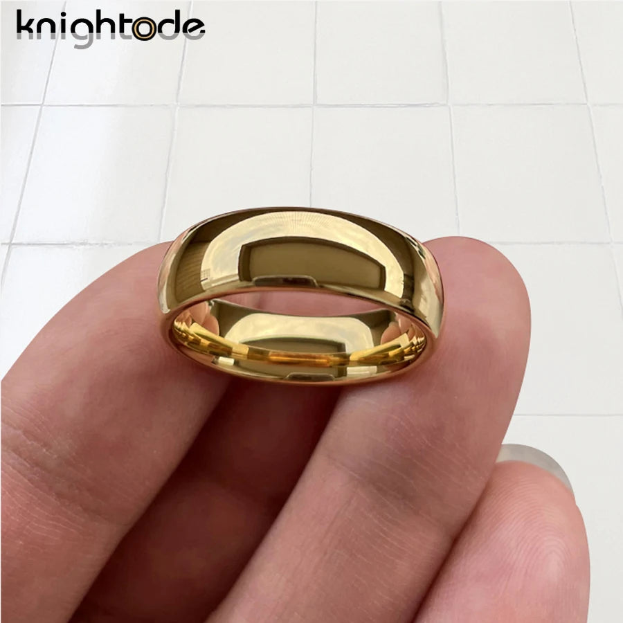 Classic wedding rings in 3mm, 5mm, and 7mm widths by Corporación Turística, showcasing sleek, polished gold bands.