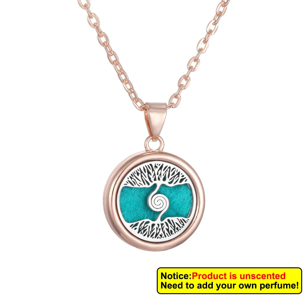 Nueva flor árbol de la vida aromaterapia difusor collar by Corporación Turística, featuring intricate floral and tree motifs.