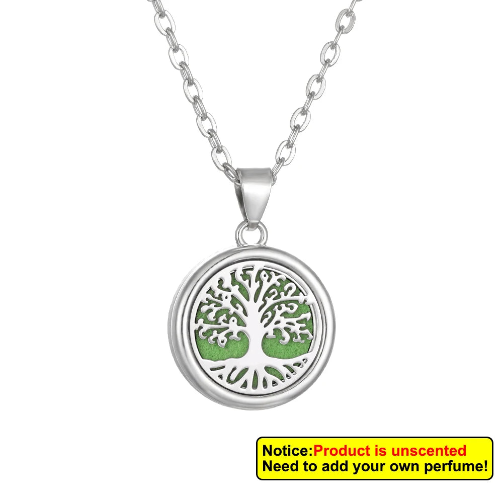 Aromatherapy diffuser collar with floral tree of life design by Corporación Turística, showcasing intricate details and elegant craftsmanship.