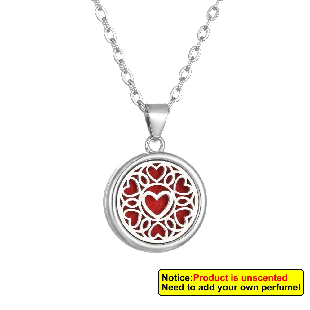 Aromatherapy diffuser collar featuring a tree of life and flower design, by Corporación Turística, with intricate details and natural style.